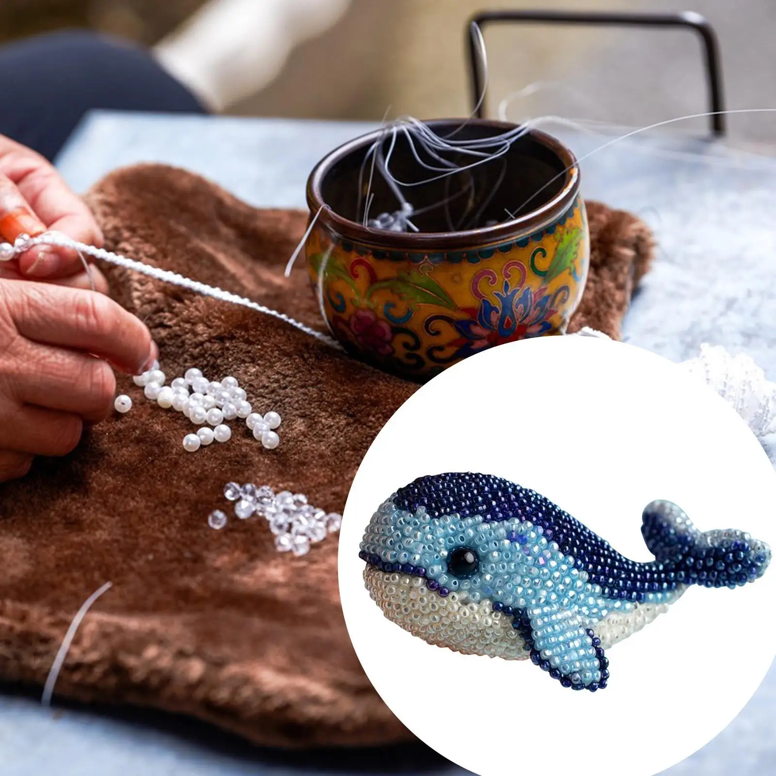 

3D Bead Embroidery Kit Beginner-Friendly Sea Creature Beaded Embroidery Kits Creative Activities Art Craft Supplies For Mother