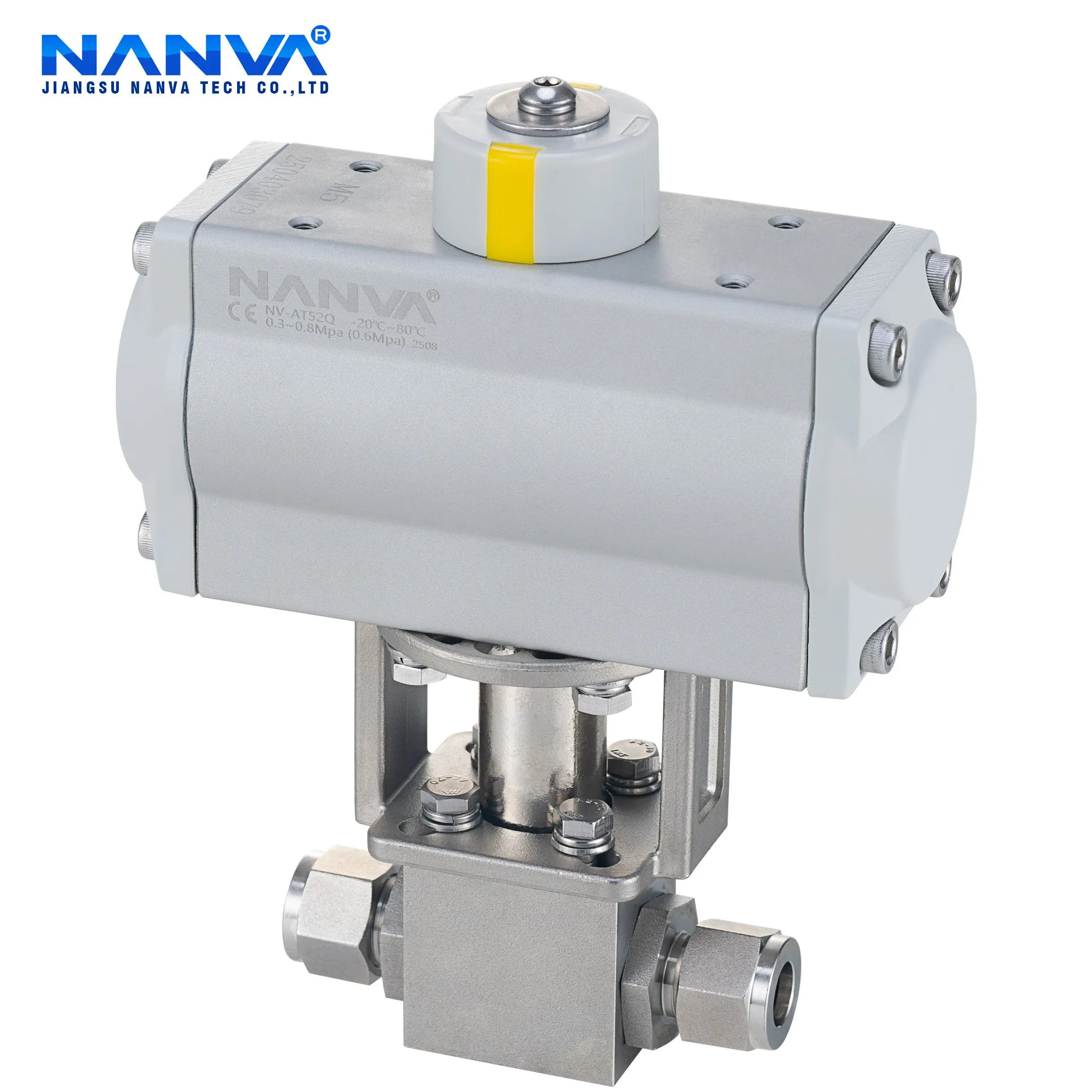 Pneumatic ultra-high pressure ball valve Q691F-320P stainless steel welding hydraulic 3 thread