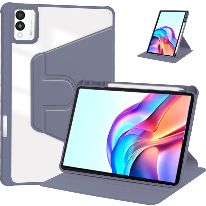For Tecno Mega pad Megapad 11 Case 11 inch 360 Rotating Acrylic Hard Stand Cover For Tecno Megapad 11 Case with Pencil  Holder