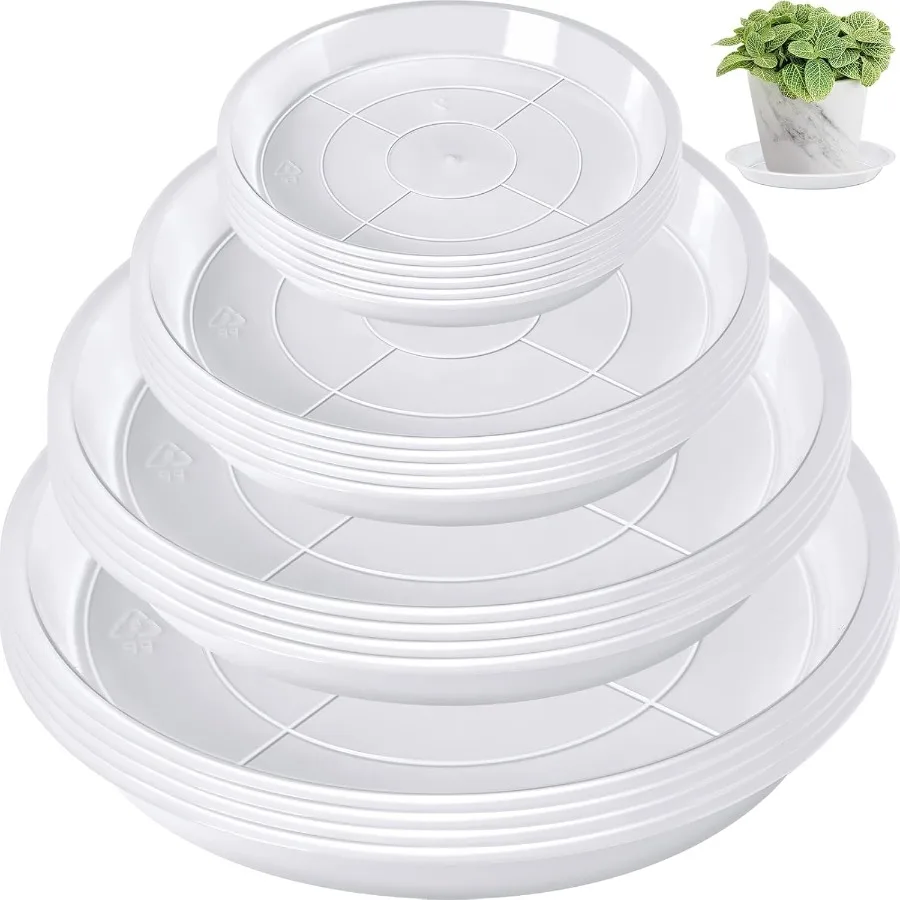 

Augshy 18 Pack Plant Suacer 4 6 8 10 Inch Plant Drip Trays for Pots Clear Plant Pot Trays WaterRepellent Plant Saucers for Gard