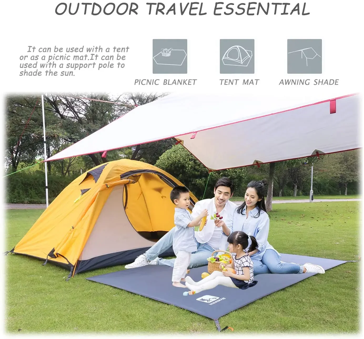 Outdoor Tent Floor Mat Ultra-light Portable Thickened Oxford Cloth Waterproof Picnic Mat Camping Tent Shade Cloth Tarpaulin