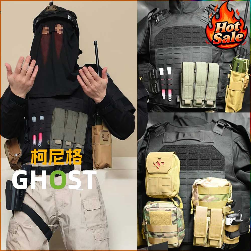 

Koenig Cosplay Full Set Ghost Call Tactical Gear Airsoft Helmet Vest Military Costume Props for Airsoft Game Halloween Dress up