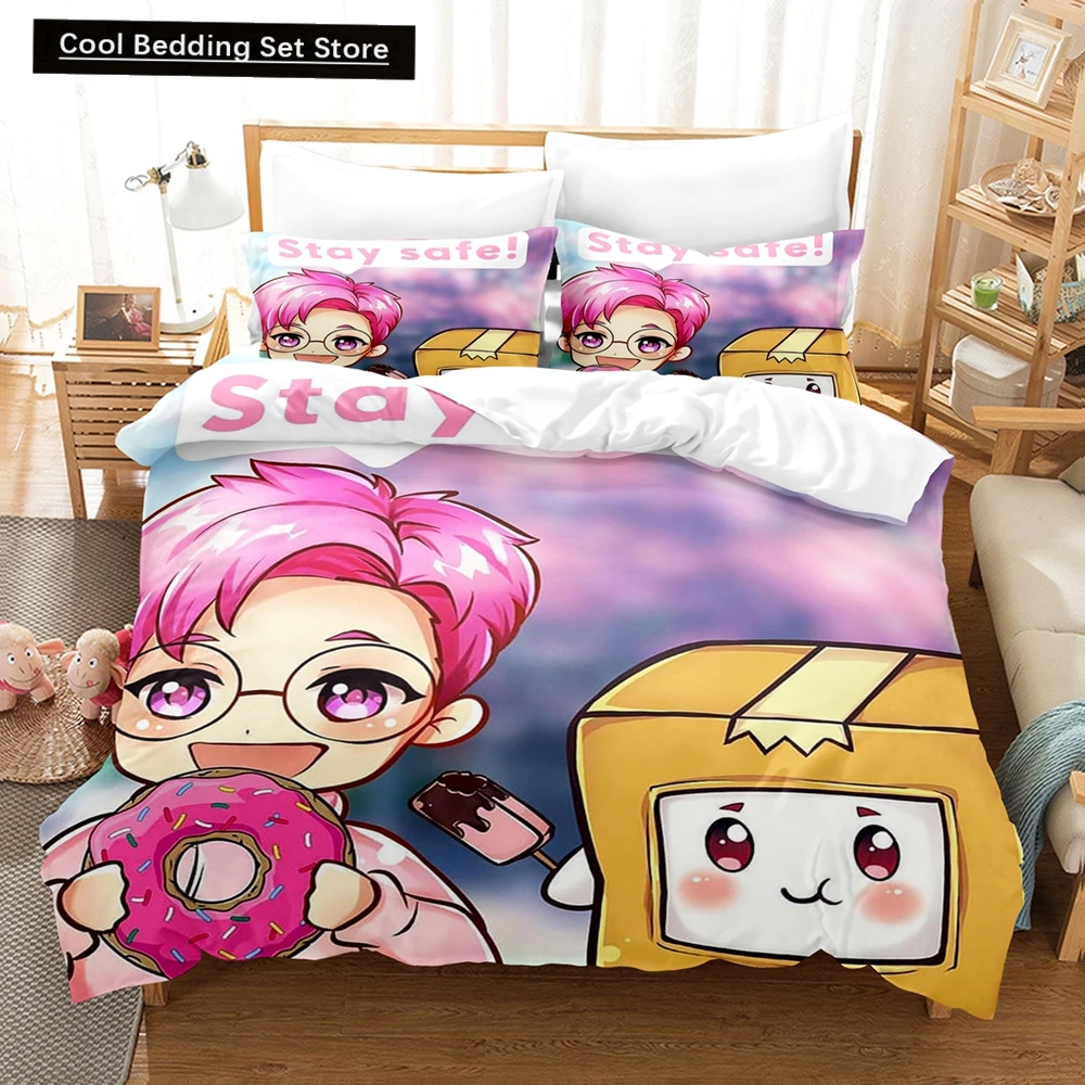 

3D Print Anime Lankybox 2/3PCS Bedding Sets Duvet Cover Set With Pillowcase Twin Full Queen King Bedclothes Bed Home Textiles