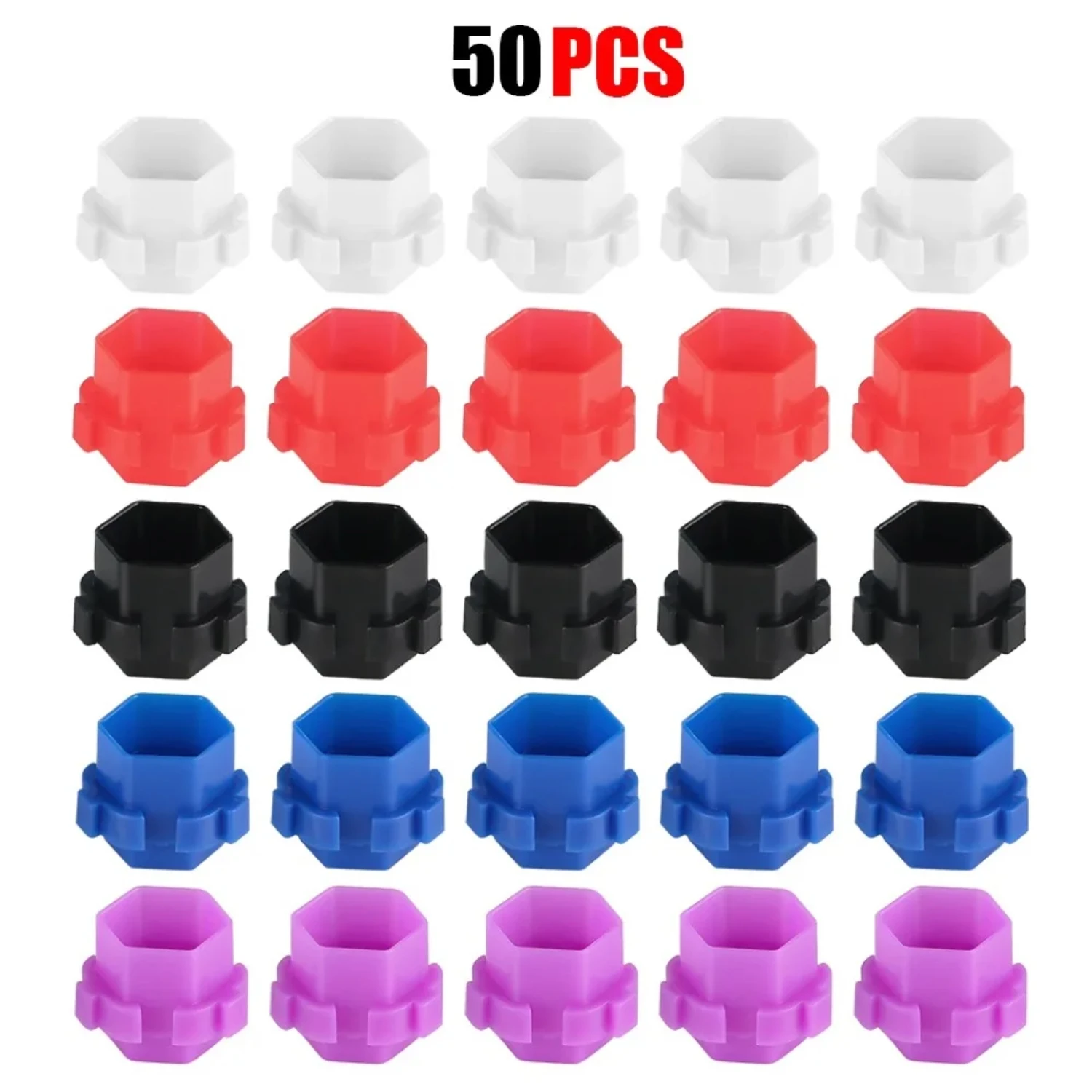 

50PCS Colorful Tattoo Ink Cup with Snap Splice Disposable Splicable Honeycomb Shape Pigment Container Cup Tattoo Accessories