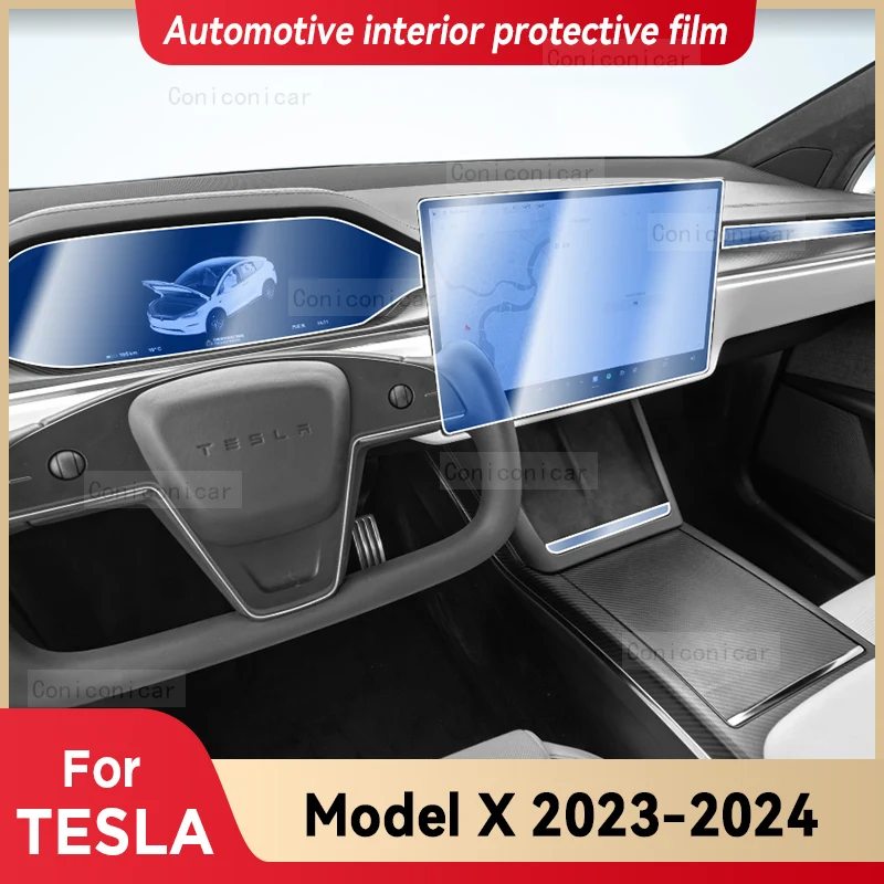 

For TESLA Model X 2023 2024 Car Interior Center Console Screen Protective Film Anti-scratch Repair Sticker Accessories