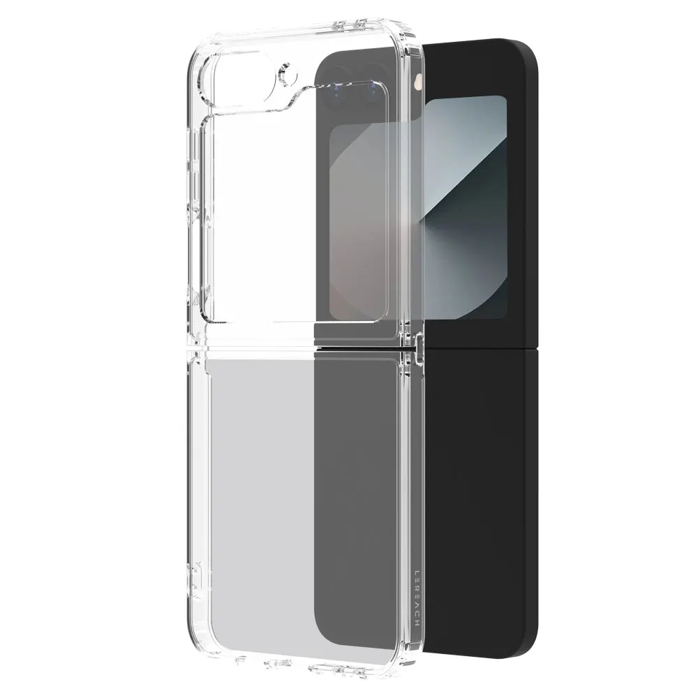 Transparent Case For Samsung Galaxy Z Flip 8 7 FE 6 5G LeReach TOC TPU Frame PC Hard Back Cover