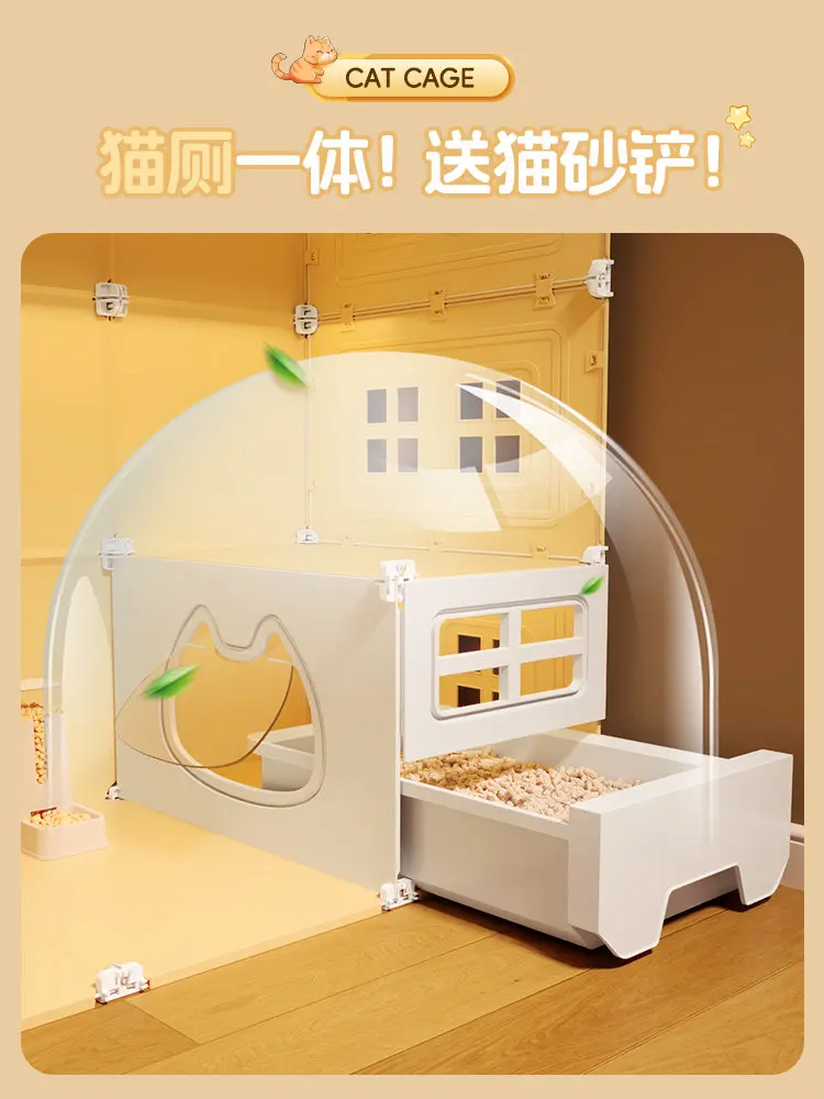 oversized cat cabinet villa household indoor cat nest cage free space toilet integrated one room one living room one bat