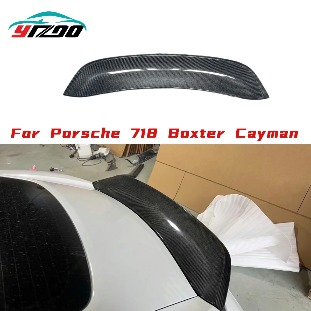 

Carbon Fiber For Porsche 718 Boxster 2016 2020 higher quality Rear Trunk Spoiler Lip Guide Wing Lip Rear Wing Auto Part Body kit
