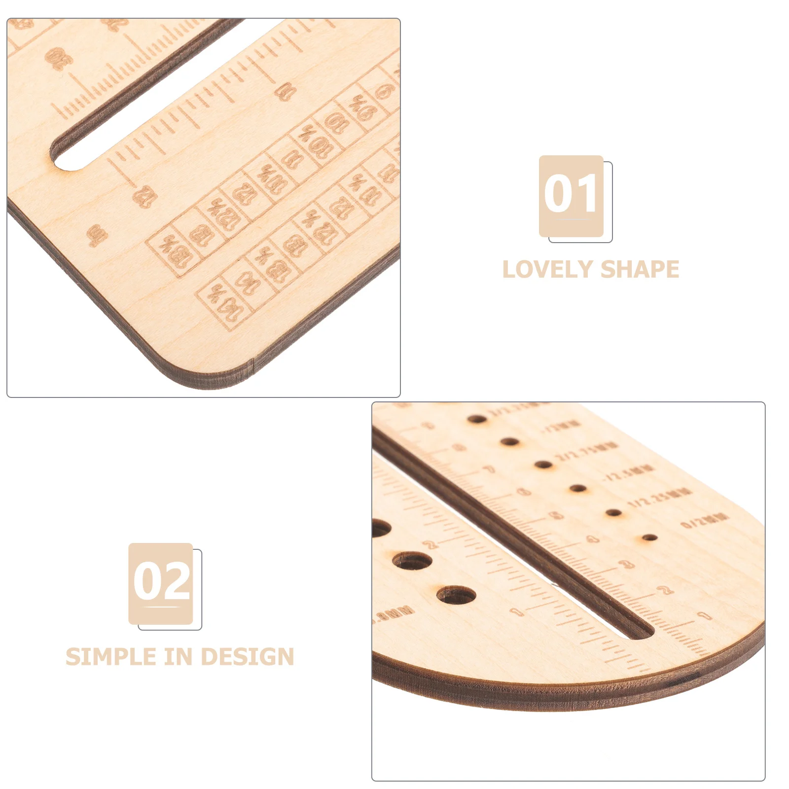 

Sock Knitting Ruler Wooden Measuring Tool Smooth Surface Anti-Bend Needle Gauge for Crochet and Sewing Use Wood