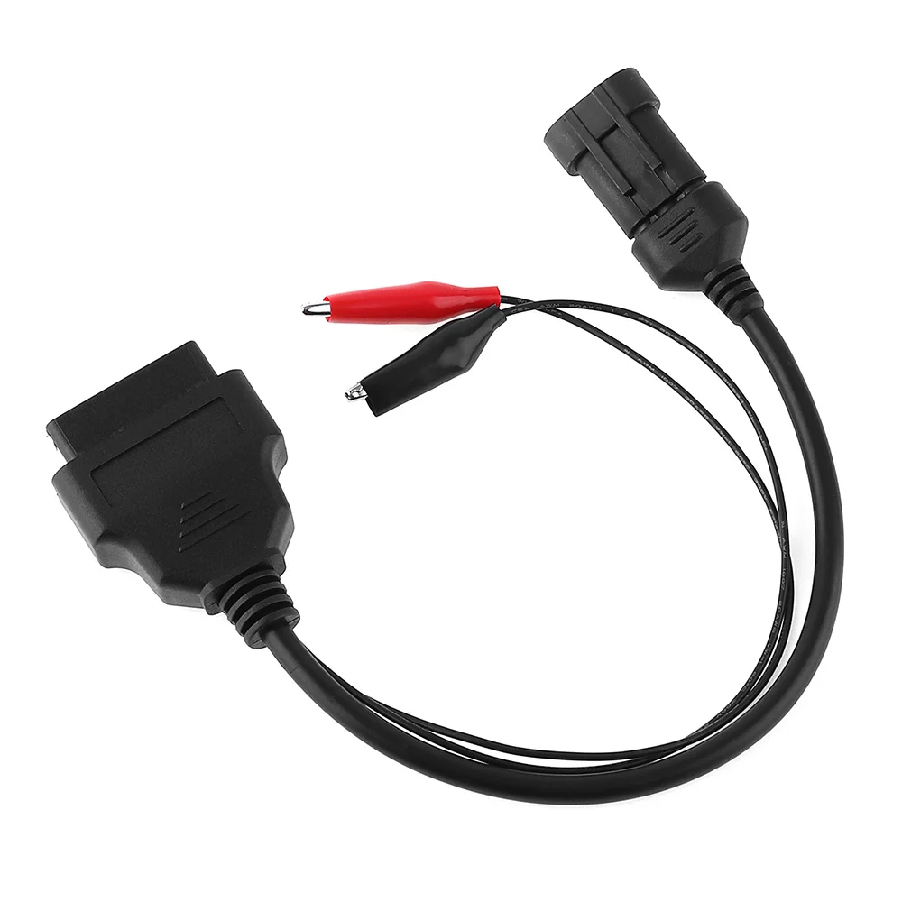 OBD-II 16 Pin Female to 3 Pin Adapter Connector Extension Cable with A Pair Crocodile Clips Fit for Fiat Alfa Lancia 3Pin