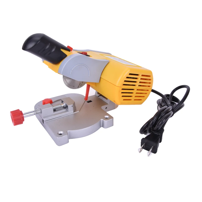 45 Degree Mini Cutting Machine Bench Cut-off Saw Steel Blade DIY Tools For Cutting Metal Wood Plastic With Adjust Miter Gauge