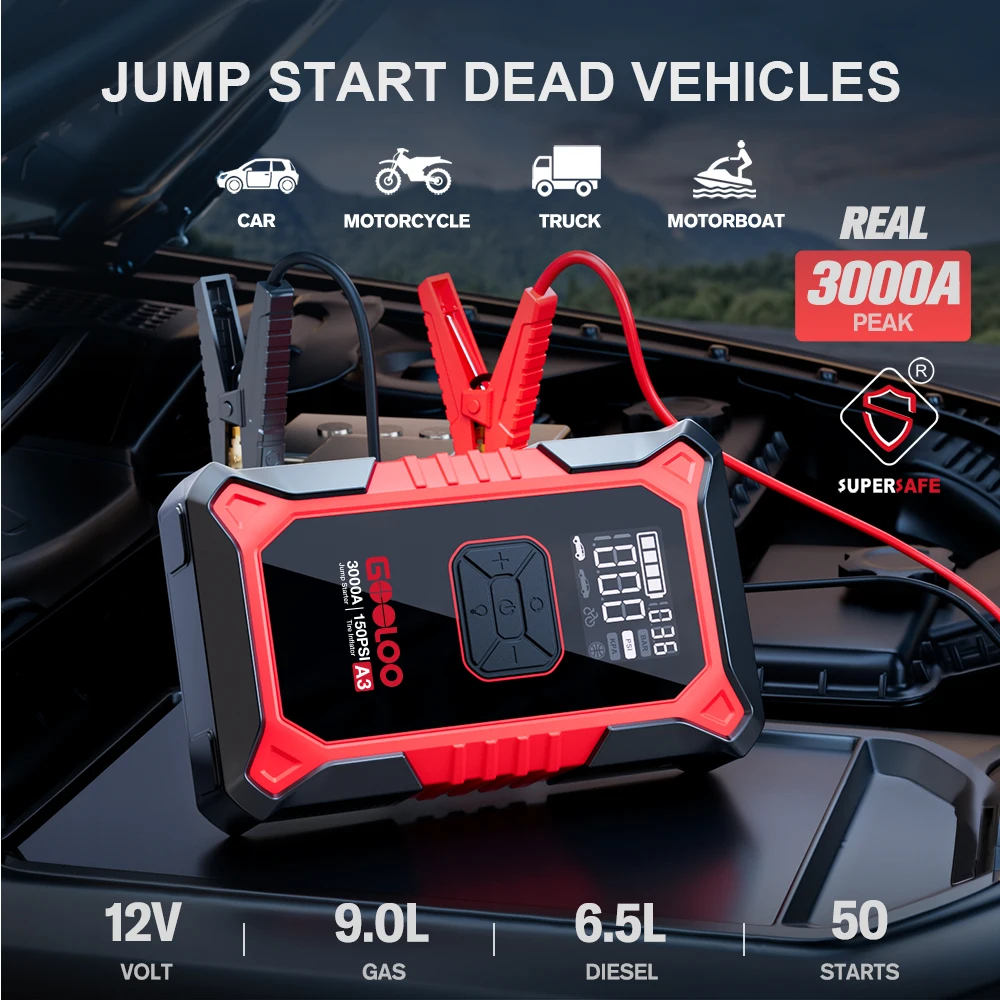 GOOLOO A3 Jump Starter with Ai - đánh giá và giá Portable Jump Starter