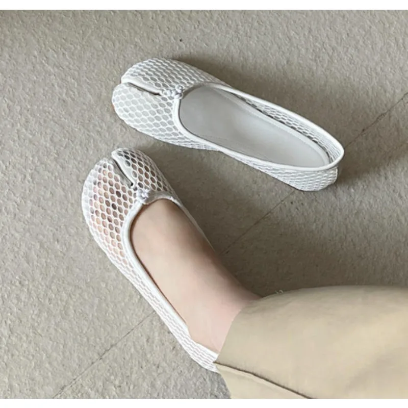 تابي نينجا أحذية امرأة ستوكات جلدية مريح الشقق سبليت تو النعال لينة أسفل المتسكعون موجز السيدات Trotter الأخفاف #1