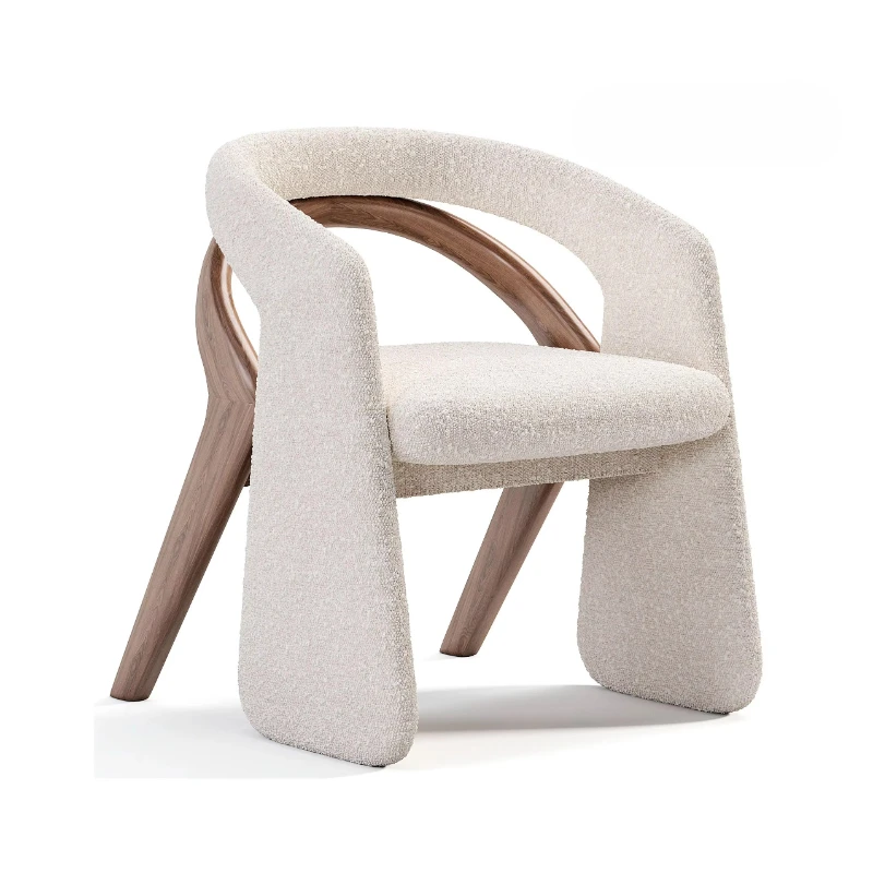 

Fabric dining chair Modern restaurant wooden chair