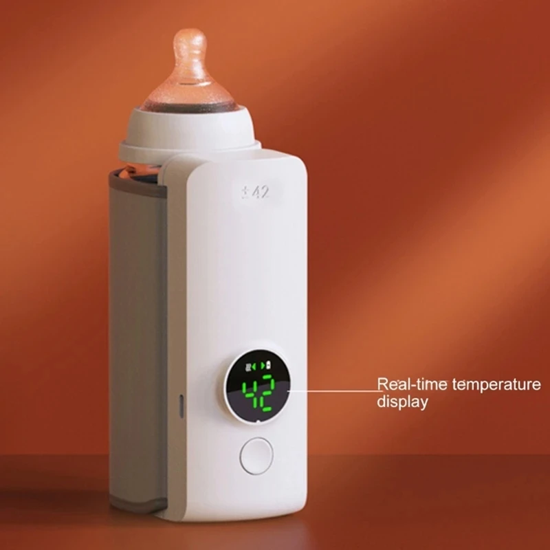 Rechargeable Baby Bottle Warmer Temperature Adjustment With Temperature Display Breast Warmer Sleeve Feeding Accessories