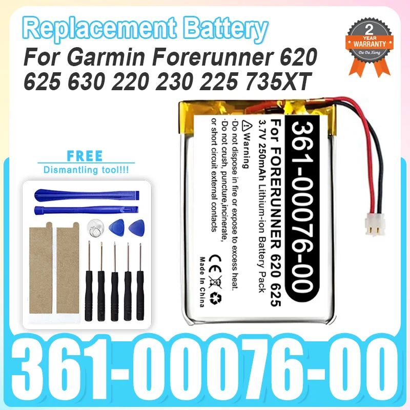 Replacement Battery For Garmin FORERUNNER 620 625 630 220 230 225 735XT 361-00076-00 + Tools