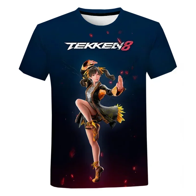 Fighting New Game Tekken 8 3D Printed T Shirt for Men Clothes Harajuku Streetwear T-Shirt for Men Crewneck Short Sleeve Tops