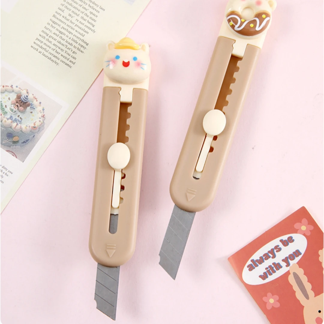 Cuchillo de oso portátil, cuchillo de desembalaje, cuchillo retráctil para desembalar oficina Diy