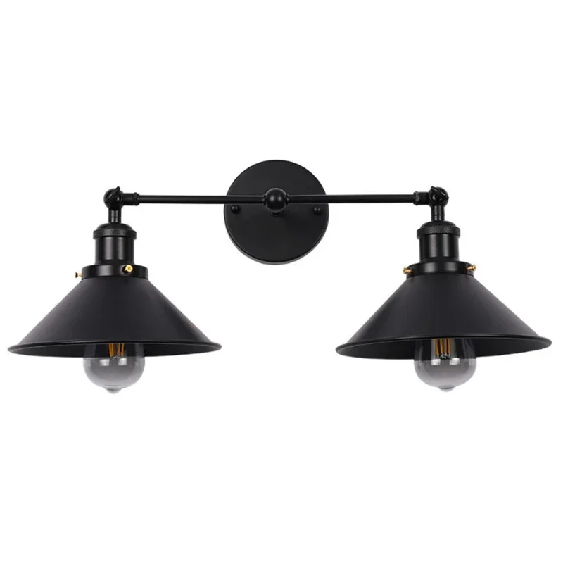 American Industrial Style Wall Lamp Double Headed Restaurant Iron Art Wall Lamp Corridor Staircase Antique Wall mounted lights