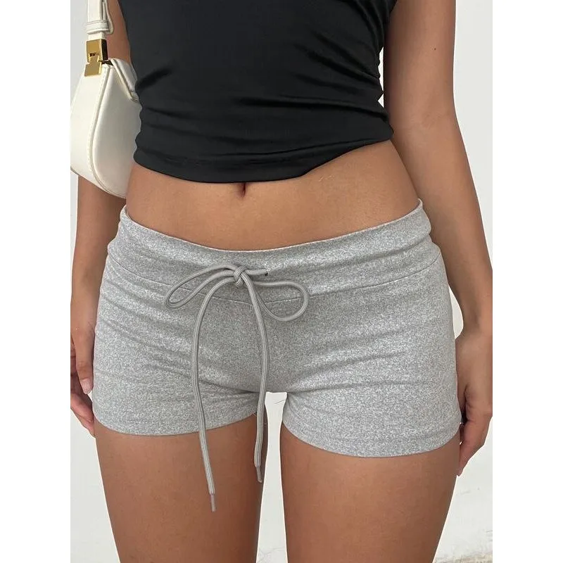 Women's Casual Slim Fit Drawstring Elastic Waist Shorts Neutral Style Harlan Pants Other Material 100% Spring Season