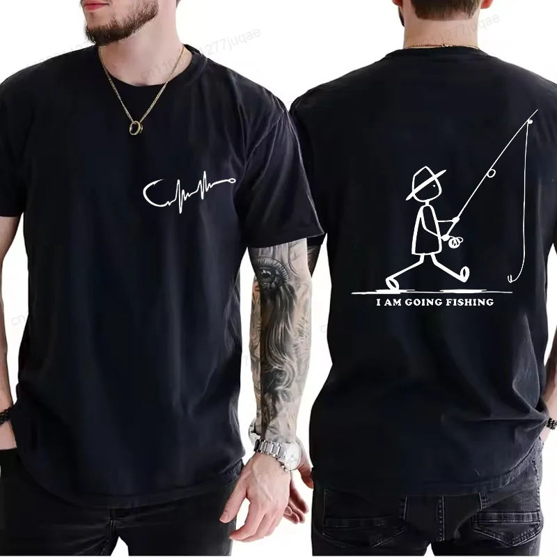 New Mens Going Fishing Graphic T-Shirt Funny Men Casual Fisherman Fishing Tshirt T Shirt Loose Cretive Printed Short Sleeve Tees
