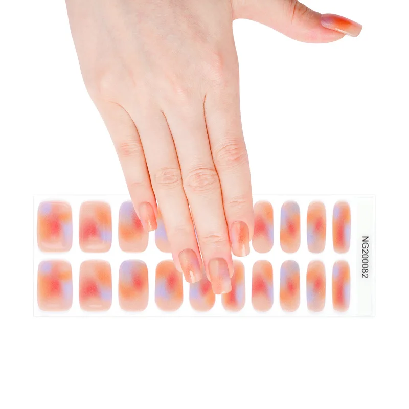 Adesivi per unghie in Gel UV Semi-polimerizzati per Nail Art, adesivi per unghie in Gel Premium decalcomanie 3D autoadesive Design a copertura totale Set Manicure fai da te