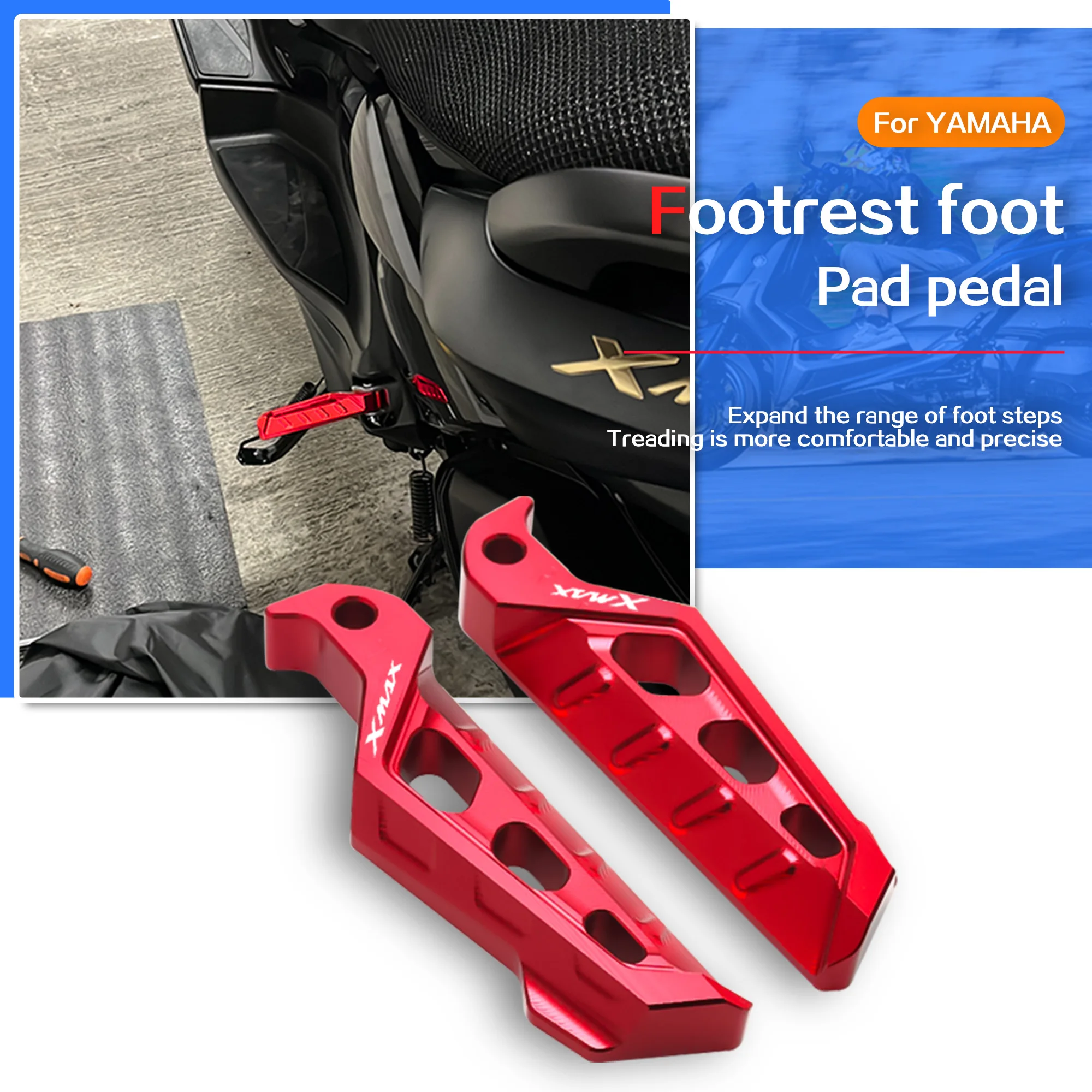 Motorcycle Parts Rear Pedal Passenger Footrest Pegs Foot For YAMAHA NMAX155 XMAX300/NVX155/AEROX NMAX 155 XMAX 300 NVX 155 AEROX