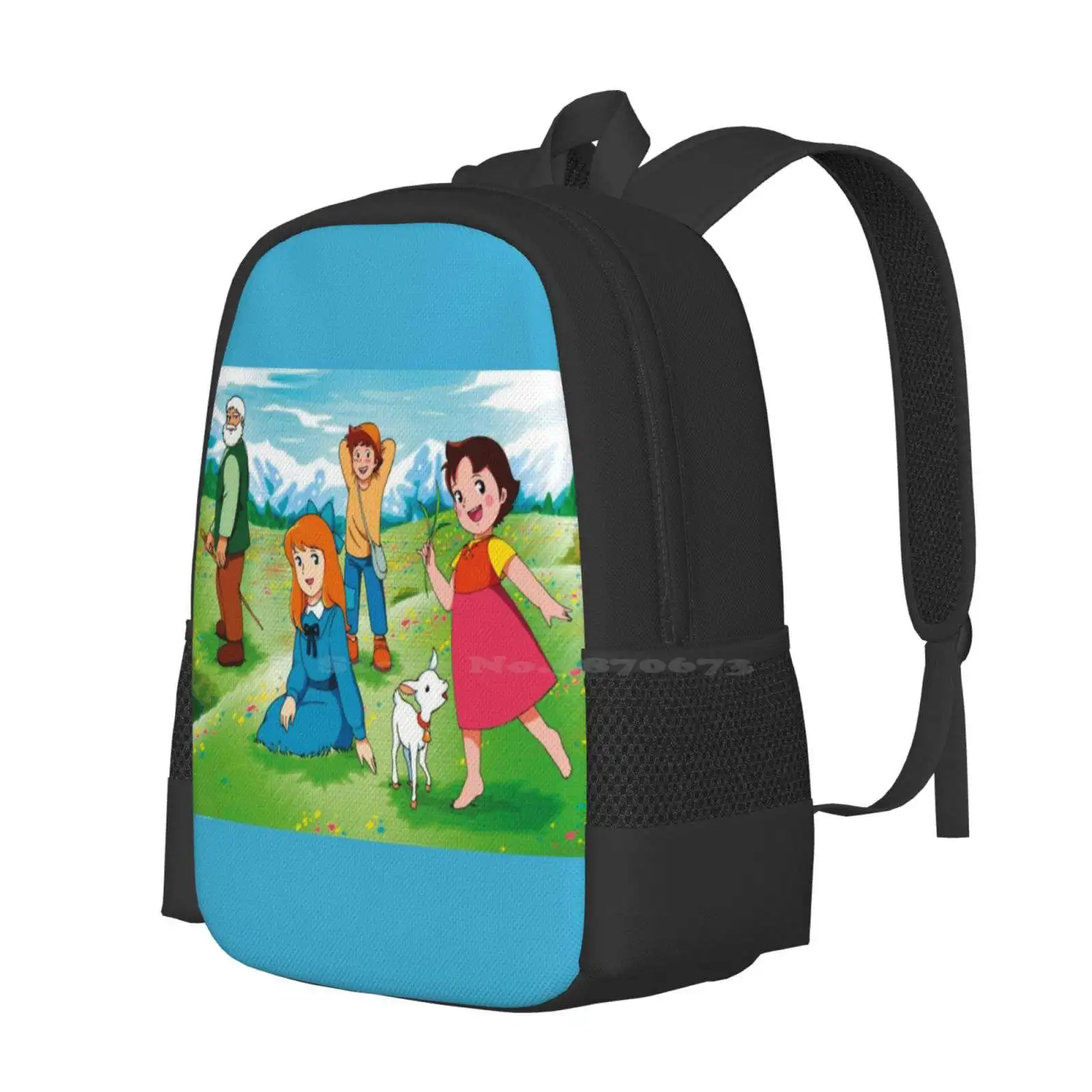 Heidi Backpacks For School Teenagers Girls Travel Bags Heidi Grandfather Montana Alps Original Childish Drawings Animated