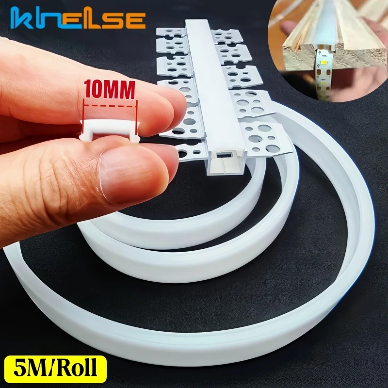 5M Embedded LED Aluminum Profile Silicone Diffuser Bendable Channel Cover Replaceable Lampshade LED Strip Lights Protector Cover