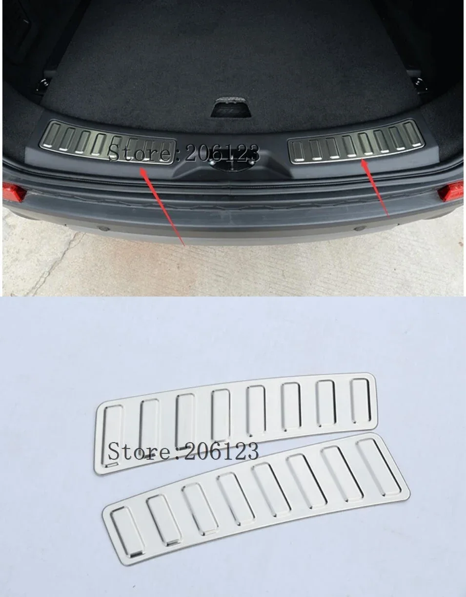 2Pcs Stainless Steel Car Rear Inside Door Bumper Protector Sill Scuff Plate Trim For Land Rover Discovery Sport 2015 2016 2017