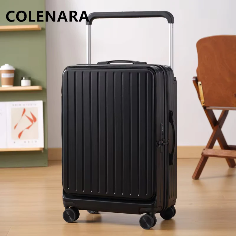 COLENARA Cabin กระเป๋าเดินทาง 20 "22" 24 นิ้ว PC Boarding Box Multifunctional รถเข็นผู้หญิง Universal ล้อ Rolling กระเป๋าเดินทาง