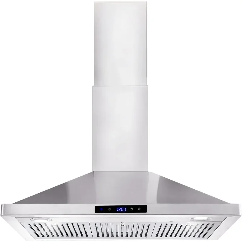 Range Hood 36 inch Wall Mount Kitchen Hood 700 CFM with Ducted/Ductless Convertible Duct, Touch Control, Permanent Filters