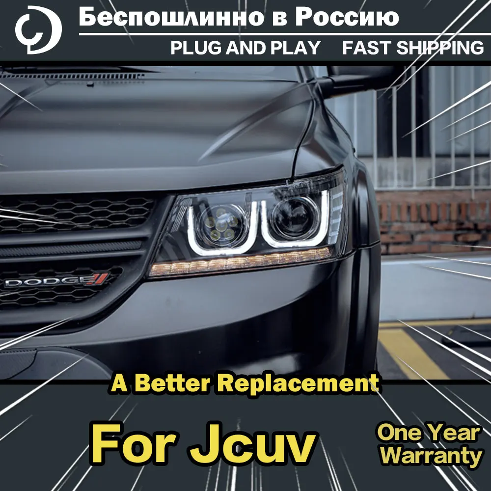 AKD Car Styling Headlights for Dodge Journey 2009-2016 JCUV Fiat Freemont LED Headlight DRL Bifocal Lens Auto Accessories