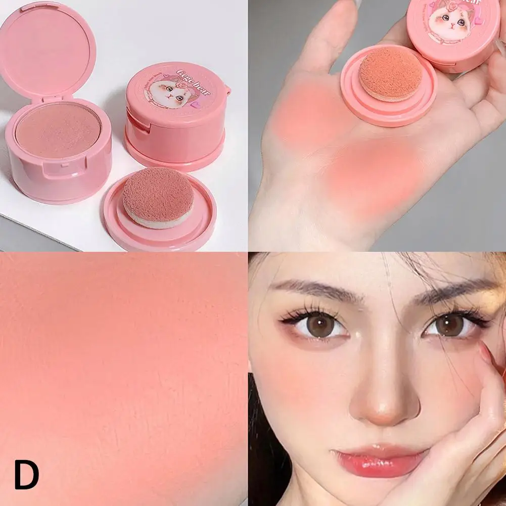 Cute Sponge Face Blusher Matte Natural Cheek Tint Brightening Cosmetics Hachimi Cat Girl's Beauty Makeup Sponge Blush Mud