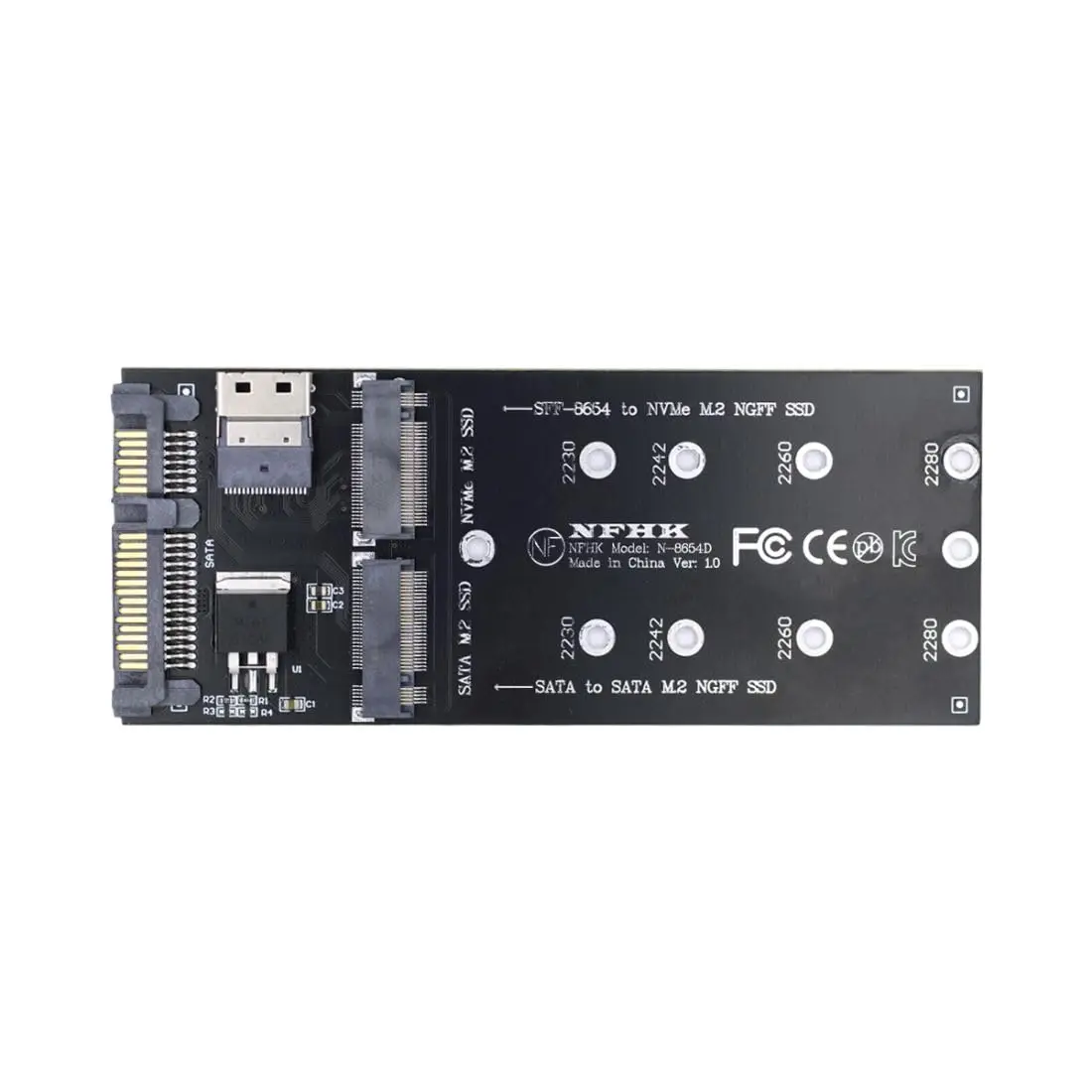 22Pin SATA Adapter SFF-8643 To M.2 U2 Kit NGFF M-Key To Slimline SAS NVME PCIe SSD SATA SSD Adapter For Mainboard Accessory