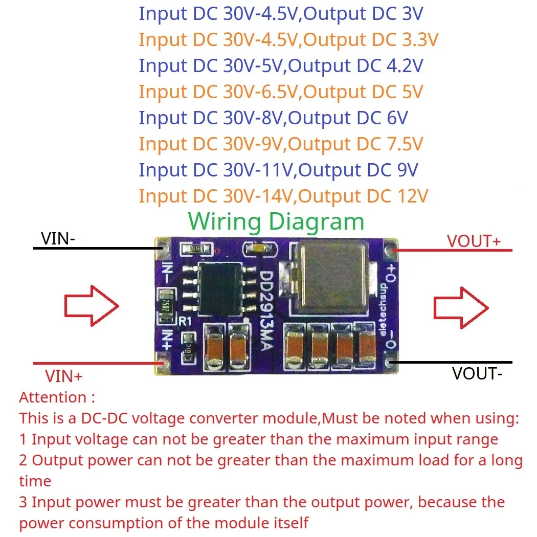 3A Synchronous Step-Down Regulator OVP OCP OTP SCP DC-DC Buck Converter 4.5V-30V to 3V 3.3V 4.2V 5V 6V 7.5V 9V 12V