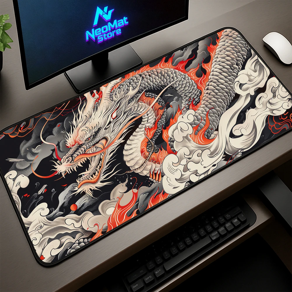

Xxxl Mouse Pad Dragon Extra Large Rug Custom Mousepad Setup Gaming Accessories Black Mause Ped Keyboard Game Musepad Speed Pc