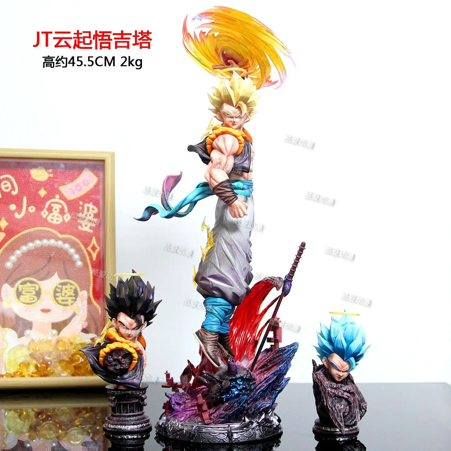 In Stock 45cm JT Studio Dragon Ball Gogeta Anime Figure Gogeta Figures PVC Statue Collection Model Room Decoration Gifts Toys