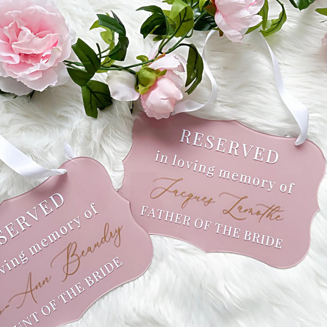 This Row Is Reserved Sign For Wedding Ceremony, This Seat Is Reserved Sign, Reserved Row Acrylic Sign For Chair In Loving Memory