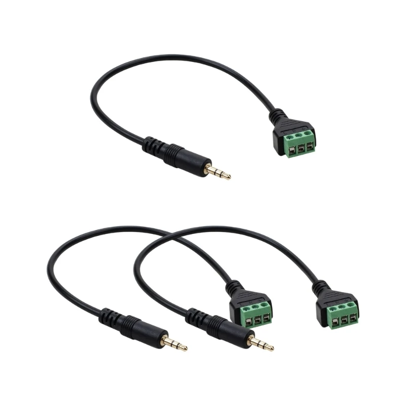 Stereo Sound Balanced Male Connectors With Screw Terminals Adapters 30cm Cable 83CF