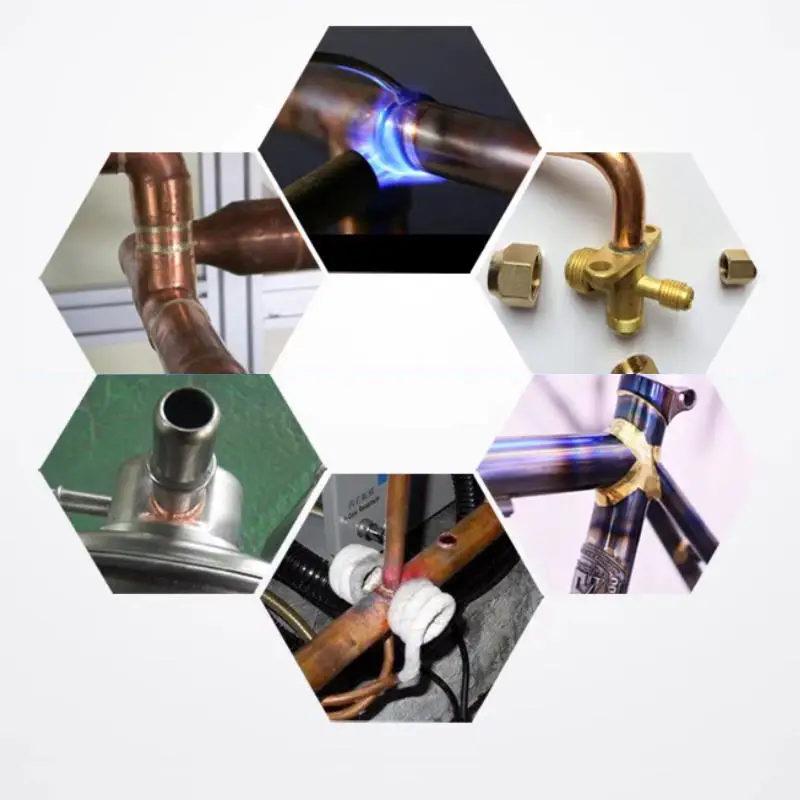 

50pcs BCu86SnP/BCu3 Phosphor Copper Solder Ring for Air Conditioner Refrigeration Pipe Fittings Black HL208 Brazing Welding Ring