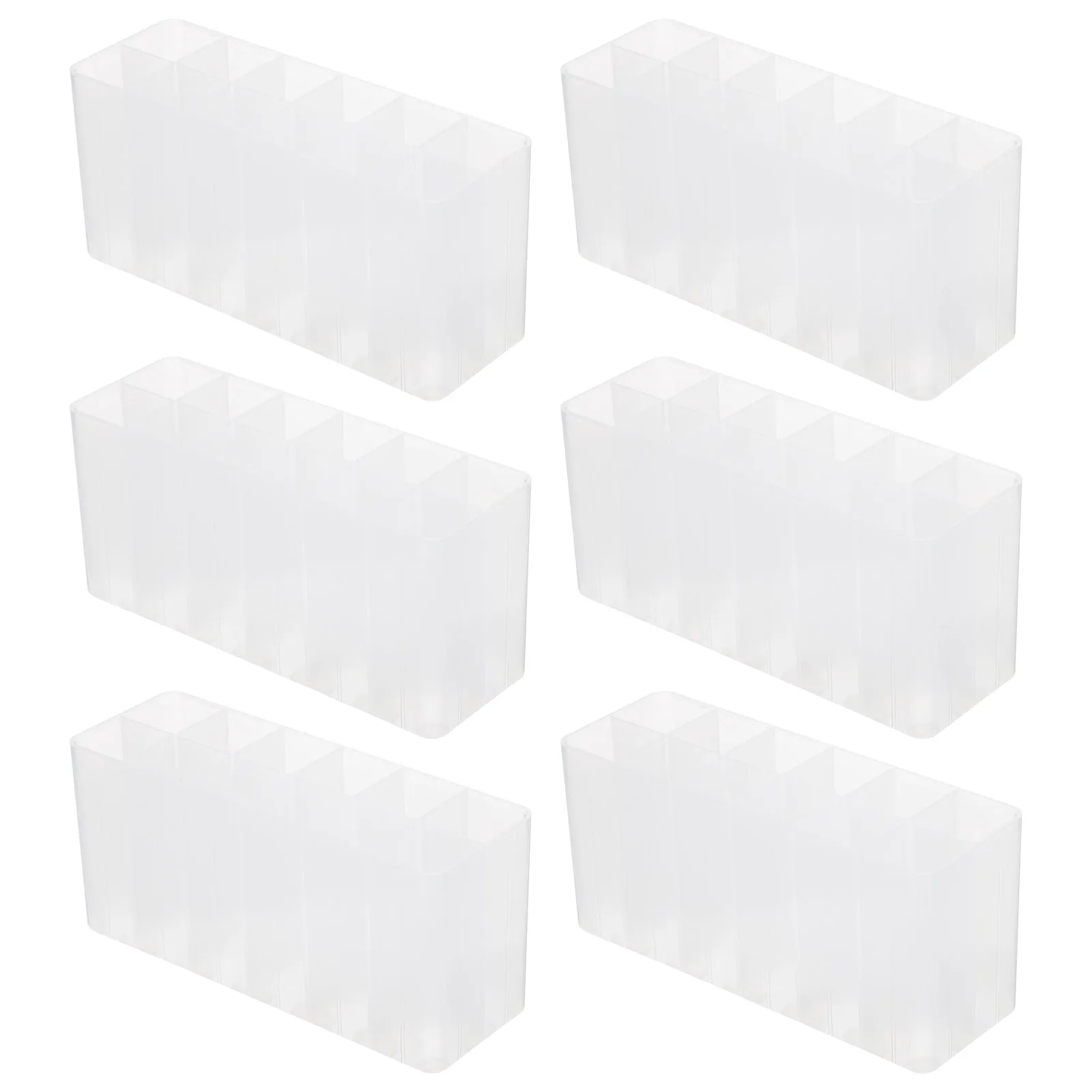 

10pcs Durable Mark Pen Holder Stationery Storage Box 12 Holes Desktop Pen Organizer Pp Plastic Pens Container For Desk Cosmetics