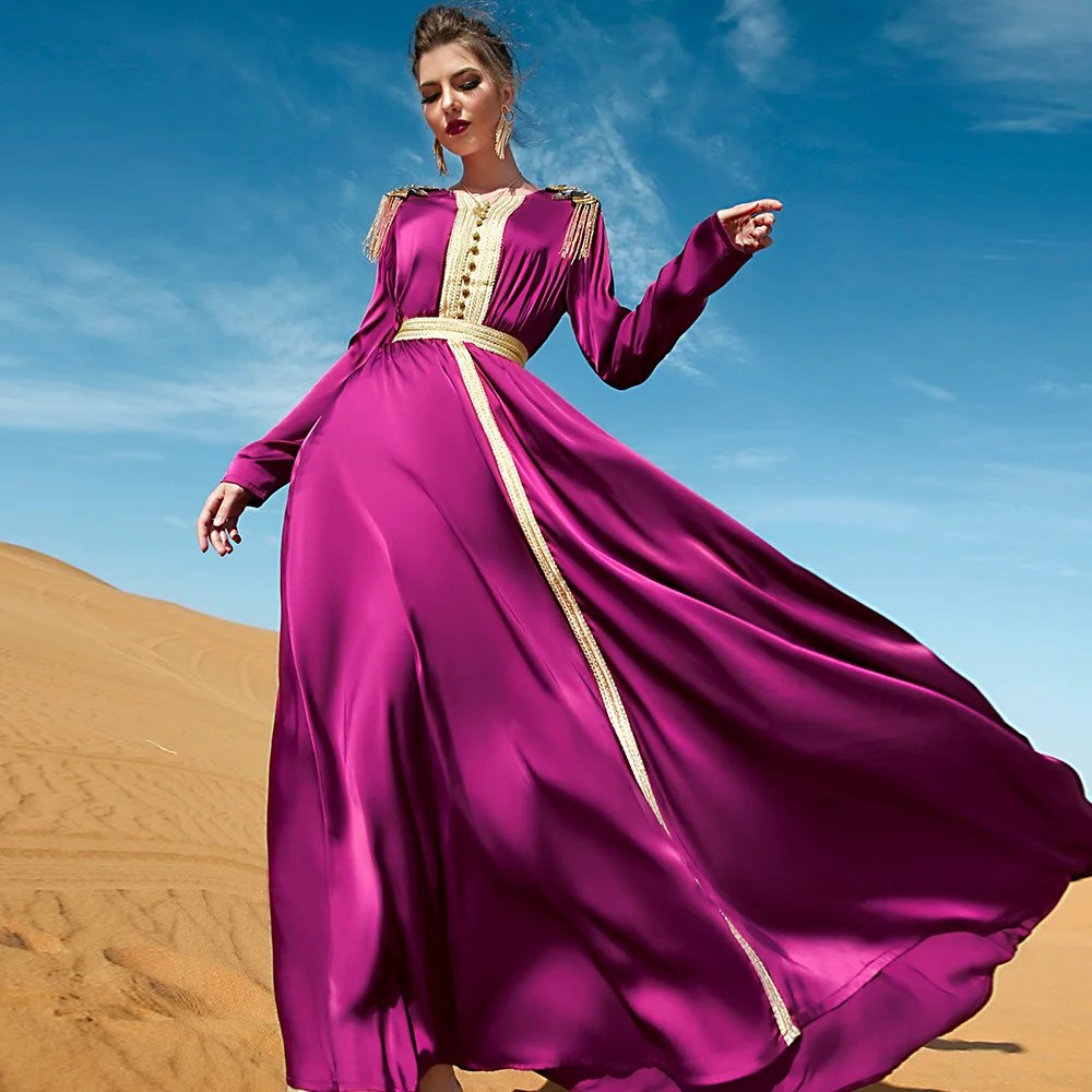 Luxury Abaya Eid Ramadan Muslim Women Dress Dubai Party Turkey Kaftan Moroccan Robe African Maxi Dress Evening Formal Gown