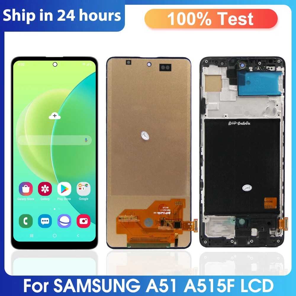 

6.5"New Super AMOLED For Samsung Galaxy A51 A515 LCD Display with Fingerprint,Touch Screen Assembly For Samsung A51 A515F Screen