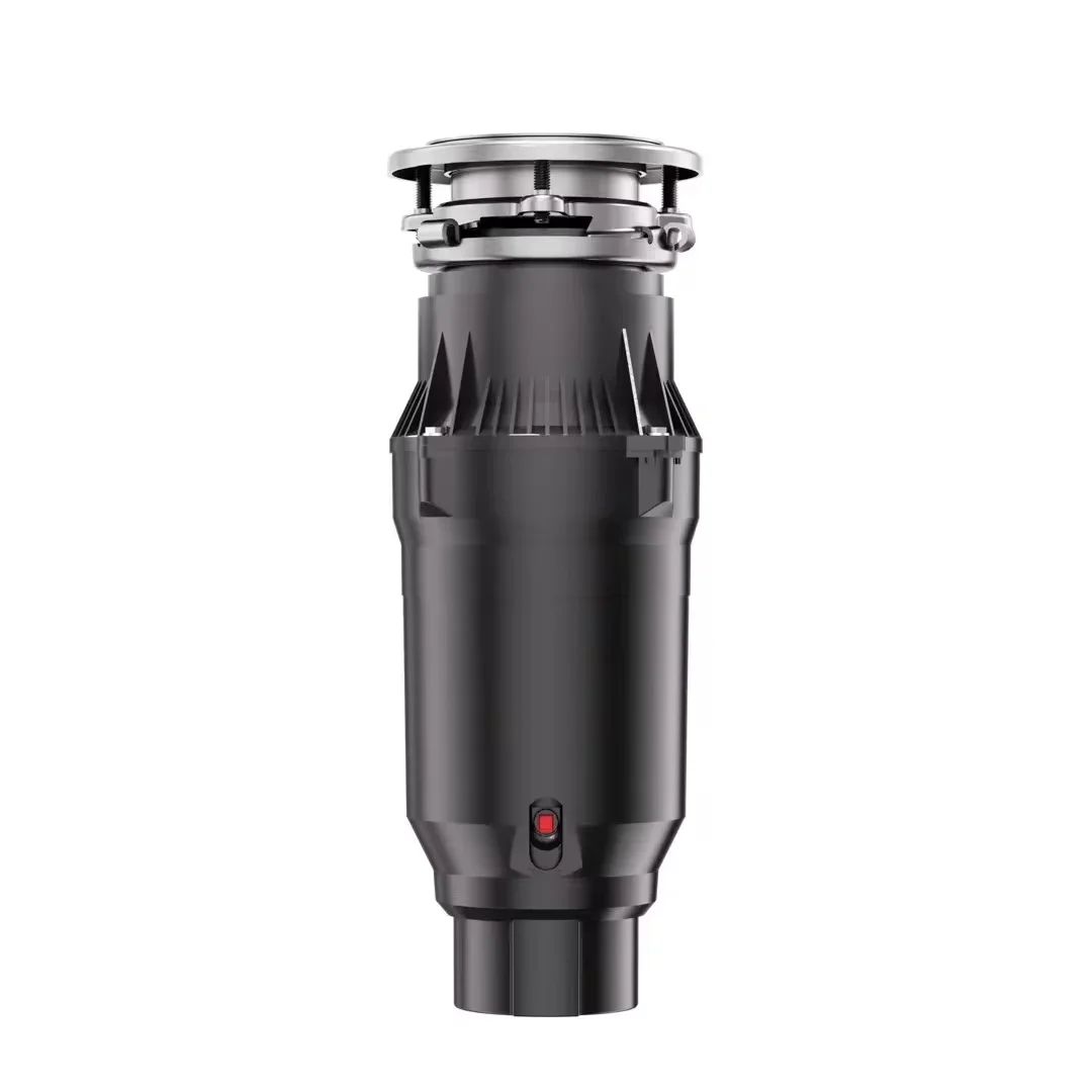 Descarte de lixo de cozinha doméstica S55, silencioso e eficiente, material de aço inoxidável, design antibloqueio de alta eficiência