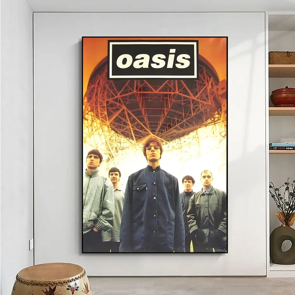 Hot Band O-Oasis Poster Poster carta Kraft Poster Vintage Wall Art Painting studio arte estetica adesivi murali di piccole dimensioni