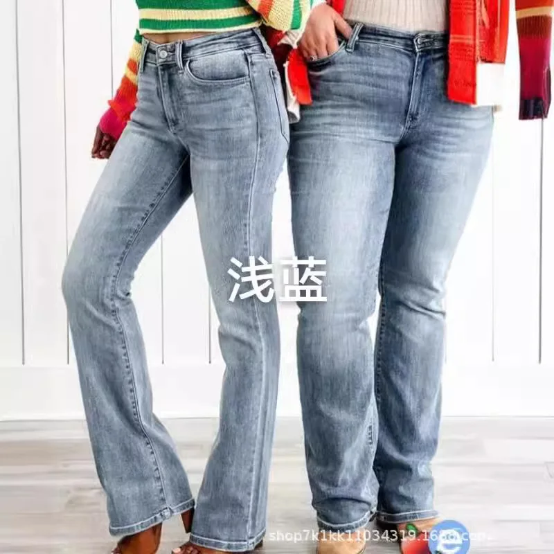 여성용 신상 패션 대형 사이즈 고탄력 스키니 진 여성용