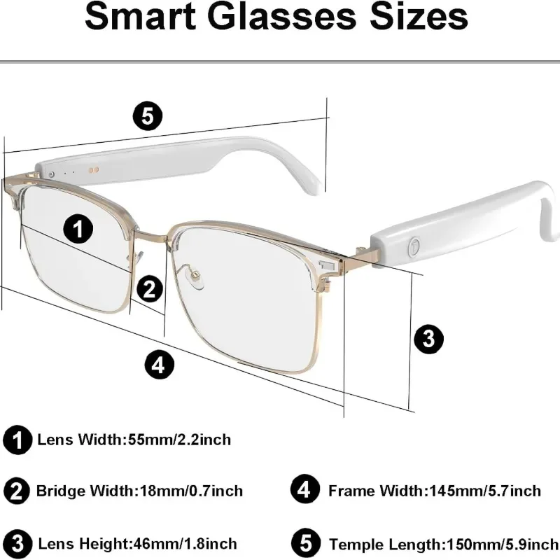 Open-Ear Audio Glasses with Adaptive Lens for Working & Outdoors |   Bluetooth Smart Glasses,Color-Changing Lenses,Hands-Free Calls,Music and Voice Assistant,Smart Sunglasses for Men and Women