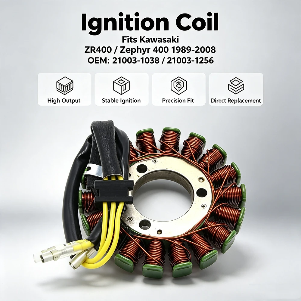 Stator Coil For Kawasaki ZR400 ZR550 Zephyr Z550 GT550 KZ550A KZ550H KZ550M KZ550D ZR550B GPZ550 21003-1038 21003-1256