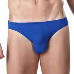 Men Cotton Underwear Comfort Bulge Pouch Briefs Thong Enhance Penis Big Pouch Panties Elastic Male Breathable Underpants